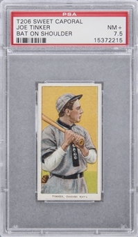 1909-11 T206 White Border Joe Tinker, Bat On Shoulder – PSA NM+ 7.5